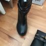 GUESS FL7TADELE10 Women's Black Leather Ankle Boot and High Wedge Logo Image 6