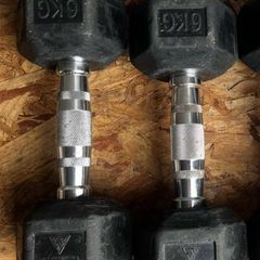 2x6kg ,2x4kg hex rubber dumbbells