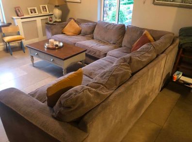 Corner couch and coffee table