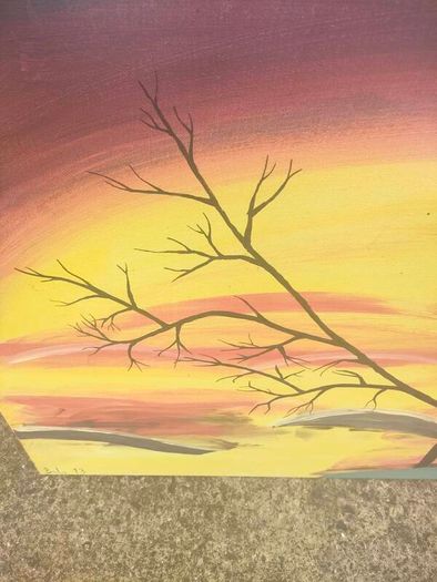 XL Acrylic Sunrise on stretched canvas