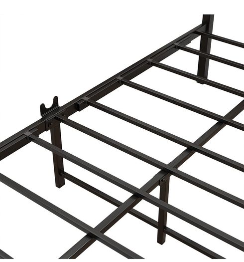 Metal Platform Bed Frame 3 FT Single with Wooden Headboard