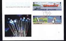1988 Isle of Man Europa Transport and Communications Commemorative Stamps First Day Cover (FDC)