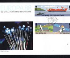 1988 Isle of Man Europa Transport and Communications Commemorative Stamps First Day Cover (FDC)