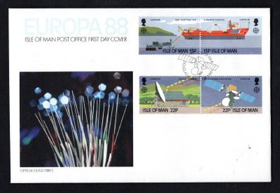 1988 Isle of Man Europa Transport and Communications Commemorative Stamps First Day Cover (FDC)