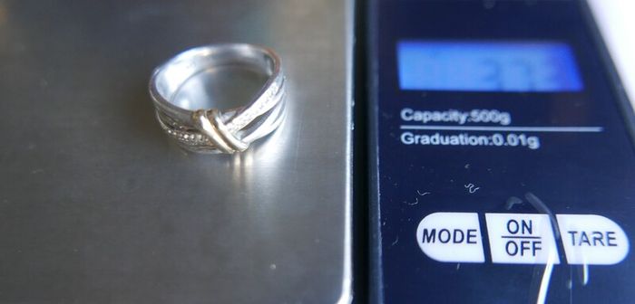 Vintage 9Ct Yellow Gold 375 and Sterling Silver 925 Ring,  Hallmarked 375 - 925  , 3,74g size N1/2