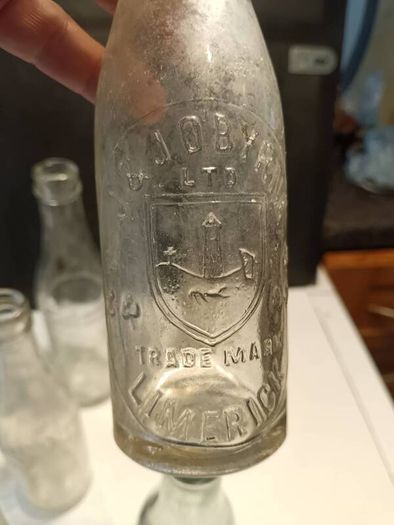 11 X Vintage Irish Clear Glass Bottles