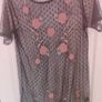 New Look black floral embroidered mesh overlay dress size UK14 EU42 Postage included Image 3