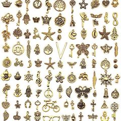 Charm Pendants for Jewelry Silver Bronze Charms Antique Metal Pendants Steampunk Gear Charms for Jewelry Crafting Bracelet Necklace