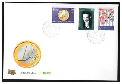 1999 Ireland European Event: Euro, Sean Lemass & European Flags Stamps An Post First Day Cover (FDC)