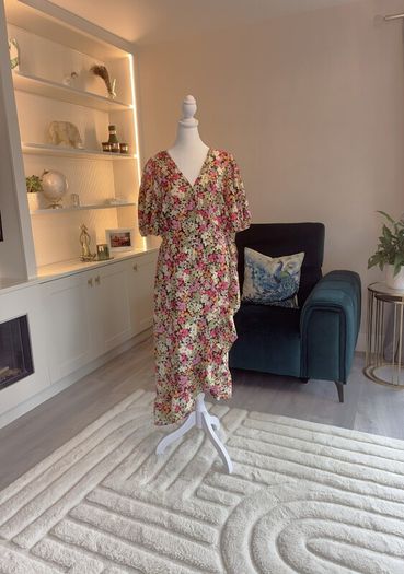 Ladies Multi Coloured Faux Wrap Dress from F&F