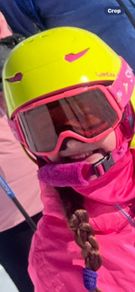 ski helmet and goggles