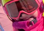ski helmet and goggles