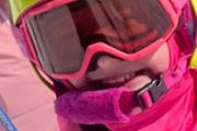 ski helmet and goggles