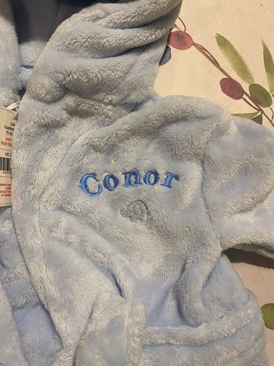 Brand new 'Conor' Embroidered blue dressing gown