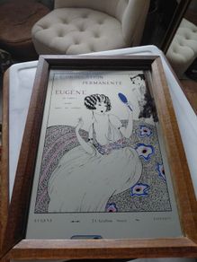 Vintage French mirror Eugene (de Londres) advertising