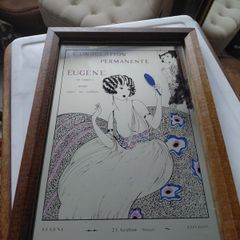 Vintage French mirror Eugene (de Londres) advertising