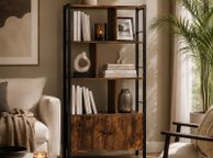 main image for ad Industrial 5-Tier Bookcase with Double Door Cabinet
