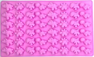 Silicone chocolate moulds with 48 miniature dinosaur shapes