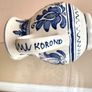 Vintage Blue & Cream Pottery Water Pitcher Jug, Korond, Transylvania Image 9