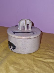 Hand carved African Soapstone Trinket box
