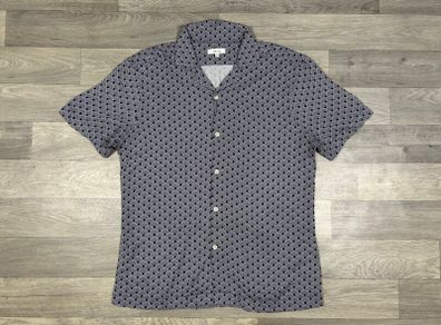 Reiss Viscose Patterned Cuban Short Mens Medium