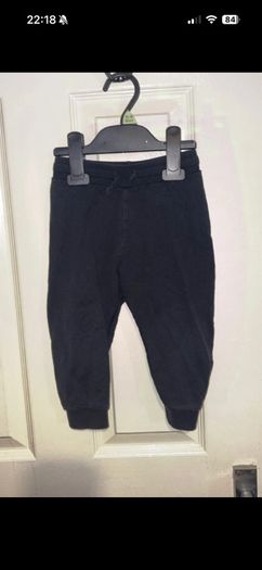 H&M black tracksuit bottoms 18-24 months