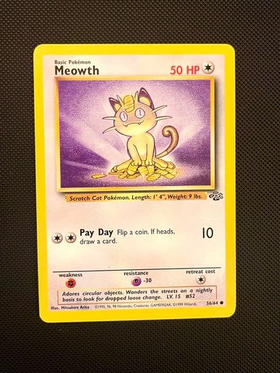 Vintage Pokemon Cards Trio Eevee 51/64 Meowth 56/64 Jigglypuff 54/64 Jungle 1999 NM
