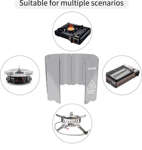 camping stove windbreak outdoor camping accessories 10 plates wind screen foldable camping gas stove windshield cookware equipment (FREE POSTAGE)
