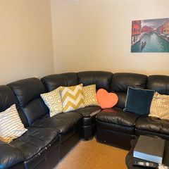 Black Leather Corner Sofa