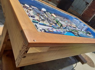 Unique Hand Built Table (With A City Inside)