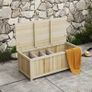 172 Litre Outdoor Storage Box, Wooden terrace Box Garden Storage Container, Natural Image 3