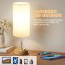 Bedside Lamps, Table Lamp for Living Room Bedroom, Touch Lamps Bedside with USB A+C Charging Ports, Dimmable Small Lamp with Fabric Shade for Kids Room, Study, Dorm, Office(Bulb Included) Image 4