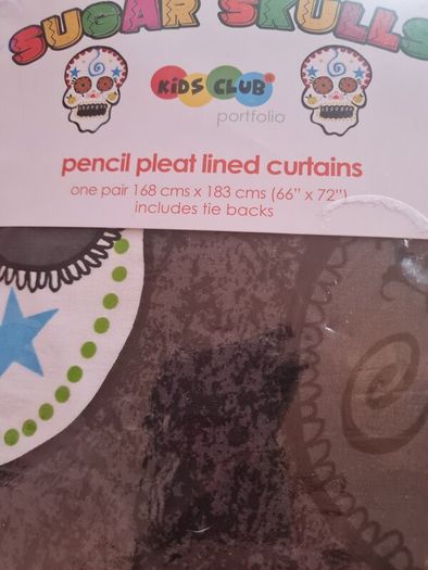 Candy skull curtains