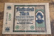 German Empire, 5000 Mark 1922 Banknote, 16 September 1922, circulated - free standard postage