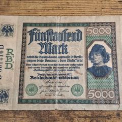 German Empire, 5000 Mark 1922 Banknote, 16 September 1922, circulated - free standard postage