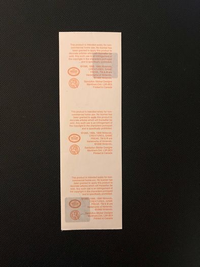 Vintage 1999 Pokemon Sandylion Sticker Sheets