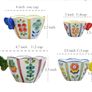Morgan& Finch 4-Pieces Ceramic Measuring Cup Set - Creative Flower Printed Measuring Cups - Kitchen Nesting Measuring Cups with Butterfly Shaped Handle - for Dry and Liquid Ingredient Image 2