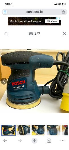 Bosch GEX 125-1 AE Professional random orbit sander.