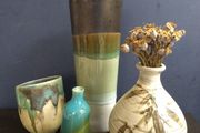 A Wonderful Curated Selection of Four Pottery and Studio Pottery Vases for Sale as a Collection.