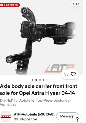 Axle body axle carrier front front axle for Opel Astra H year 04-14