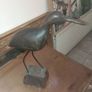 Vintage African Wood Figurine of Wader Bird on Base Image 3