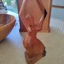 Figurine Of Lady Carved Wood, 30 Cm. Tall 9 Cm A Cross Image 6