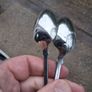 12 X John Round Fiddle Pattern Sterling Silver Teaspoons Plus Tongs (275 grams) Image 6