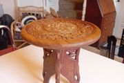 Mid Century indian hardwood and inlay elephant plant stand