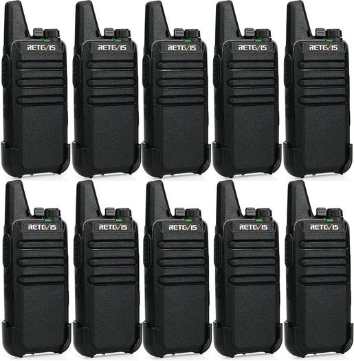 FREE SHIPPING RT622 Walkie Talkies, Rechargeable Two Way Radio PMR446, VOX, USB C, CTCSS DCS, Portable Walkie Talkie 10er set, Mini Lightweight 2 Way Radio for Adults Schools, Business (Black, 10 Pack)