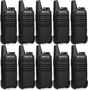 FREE SHIPPING RT622 Walkie Talkies, Rechargeable Two Way Radio PMR446, VOX, USB C, CTCSS DCS, Portable Walkie Talkie 10er set, Mini Lightweight 2 Way Radio for Adults Schools, Business (Black, 10 Pack)