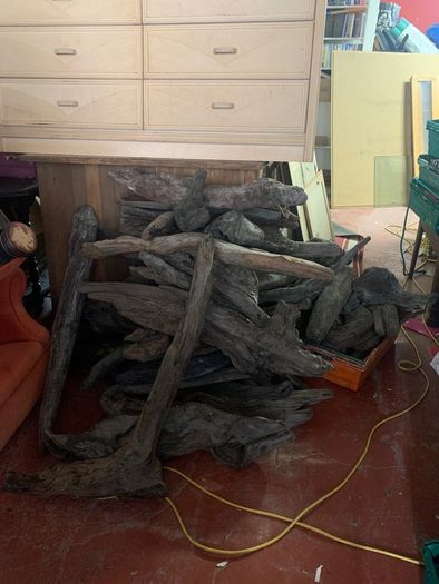 Substantial Collection of Old Bog Oak. Delivery by van can be arranged.