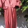 Salmon Pink- Coral Silk Feel Dress Image 3