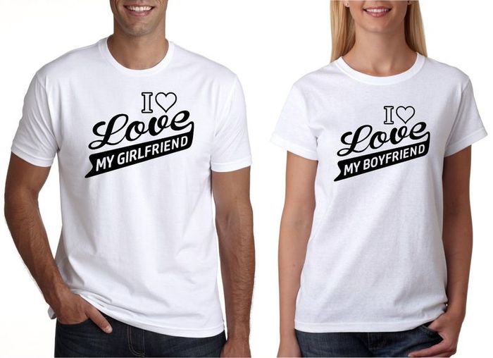 I LOVE MY GIRLFRIEND BOYFRIEND Valentines Day Love Pair T- Shirts Husband Wife set