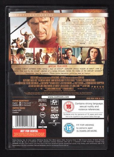 The Constant Gardener DVD Movie stating Ralph Fiennes and Rachel Weisz